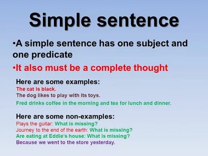 Simple sentences in english