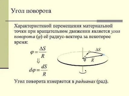 Угол поворота радиуса это