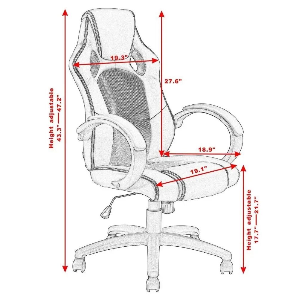 Кресла офисные высота спинки. Компьютерное кресло чертеж. Габариты компьютерного кресла. Компьютерный стул габариты. Анатомическое компьютерное кресло.