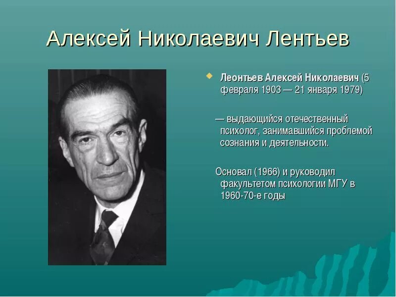 А.Н. Леонтьев (1903-1979). Д а леонтьев методики