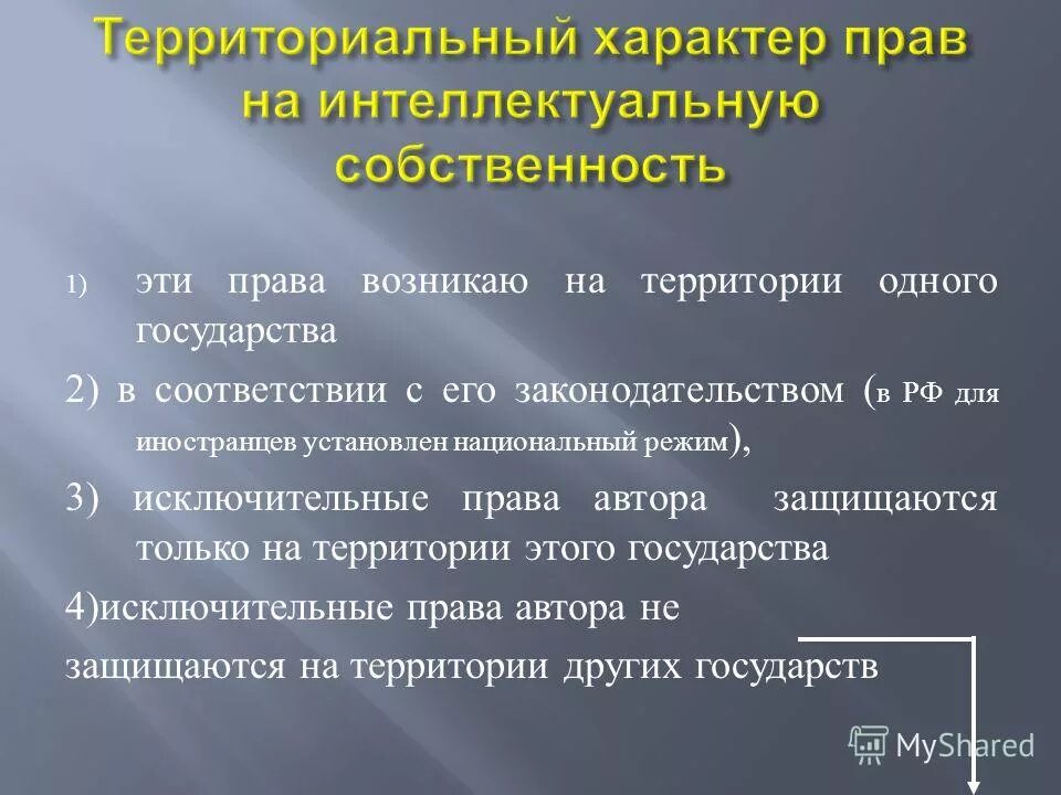 Особенности интеллектуальной собственности