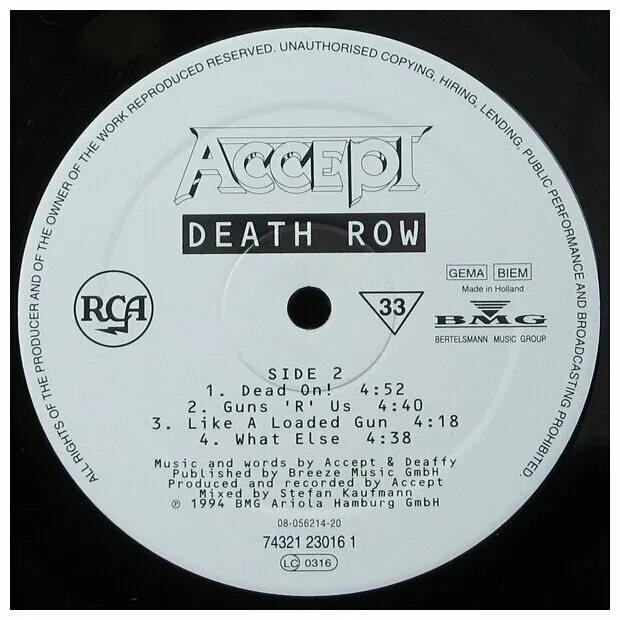 Accept "death row". Accept death row 1994. Accept death row 1994. Accept death row 1994. Faceless world 1990.