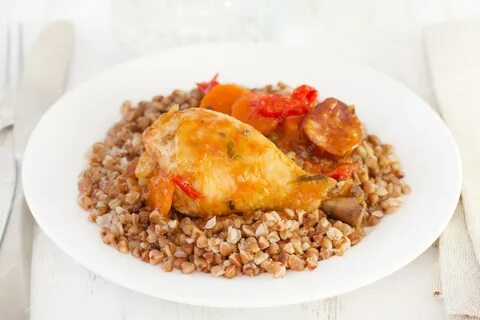 Гречка с курицей на плите