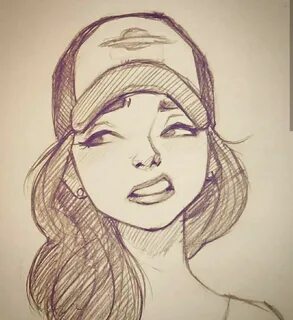 Картинки нарисованных девушек легко