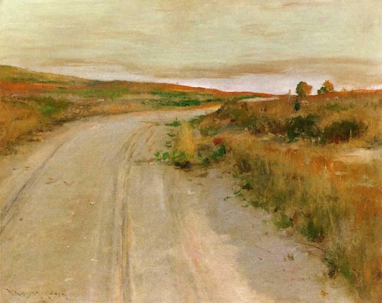 William Merritt Chase картины. Shinnecock Hills, 1895 William Merritt Chase. Дорога живопись. Картина дорога.