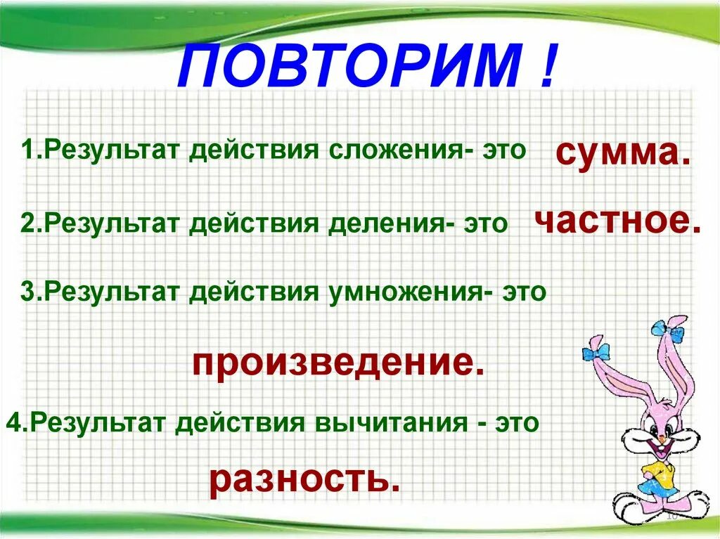 Компоненты действия деления 2 класс презентация. Сумма это результат сложения.