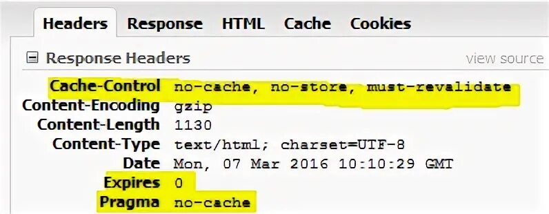 Html no cache. Cache-control: no-store.
