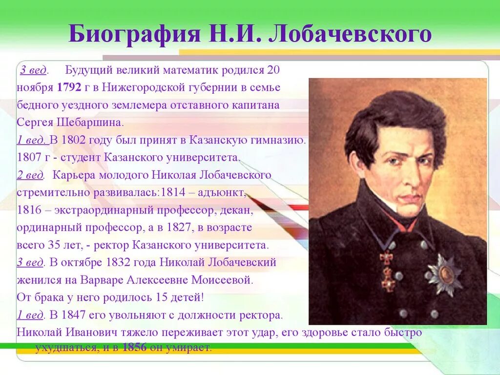 1826 Лобачевский.