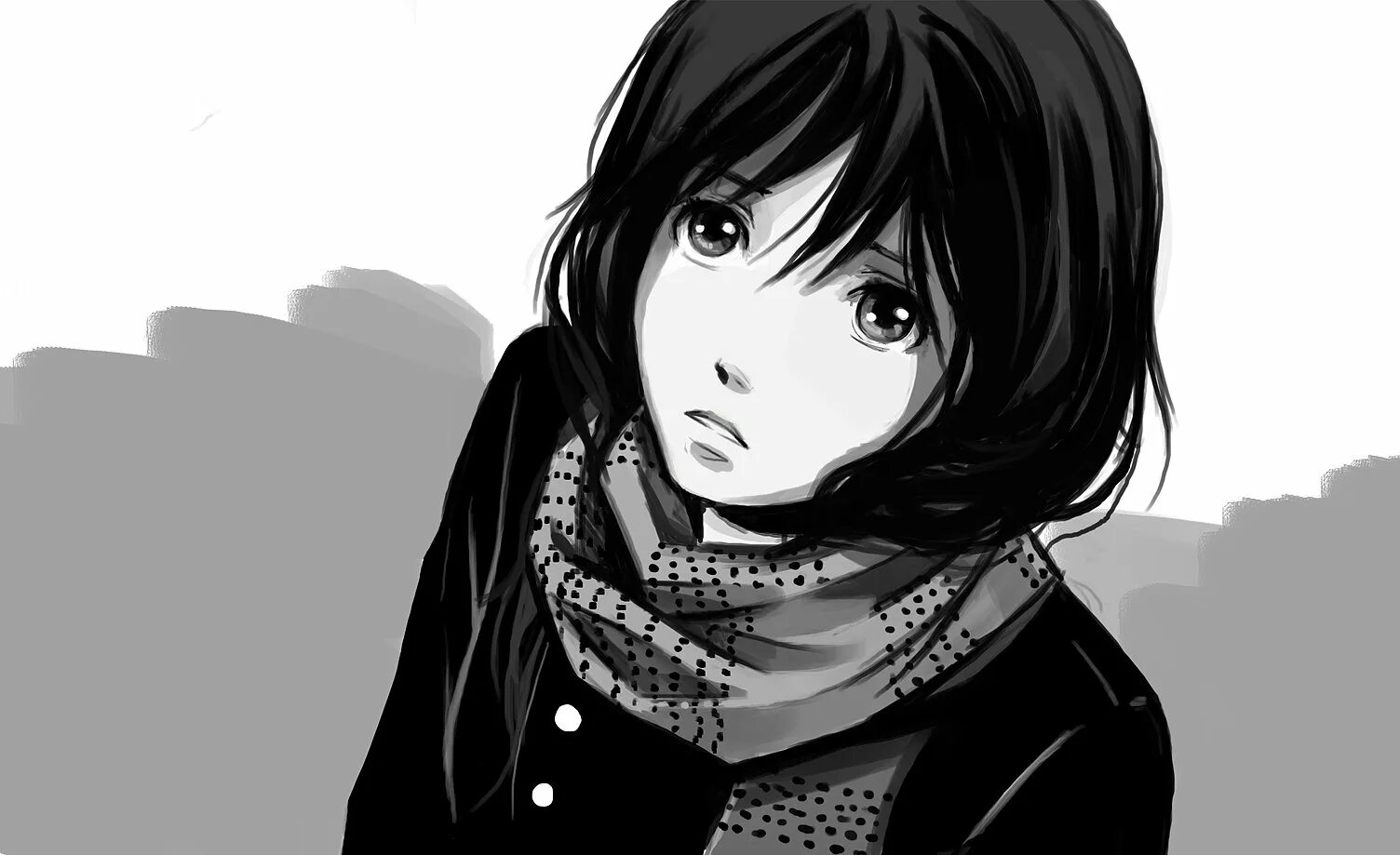 Аниме чб. Арты девушек. Ханаби ясураока. Нарисовать девушку. Красивая девушка арт.