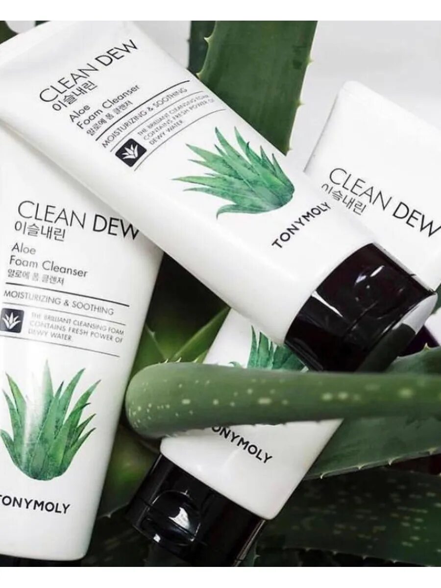 Tony Moly clean Dew Aloe Foam Cleanser 180 ml. [TONYMOLY] пенка для умывания с экстрактом алоэ Tony Moly clean Dew Aloe Foam Cleanser, 180мл.