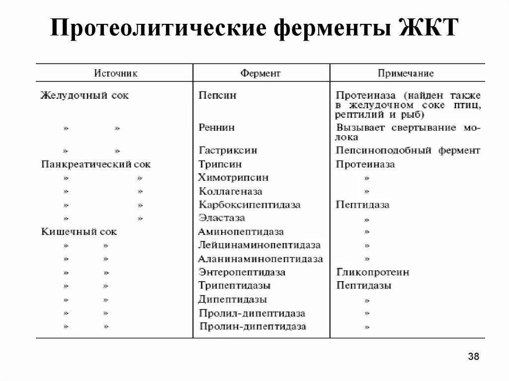 Таблица ферментов человека. Протеолитические ферменты пищеварительного тракта. Характеристика протеолитических ферментов ЖКТ. Таблица протеолитические ферменты желудочно-кишечного тракта. Ферменты пищеварительных соков таблица.