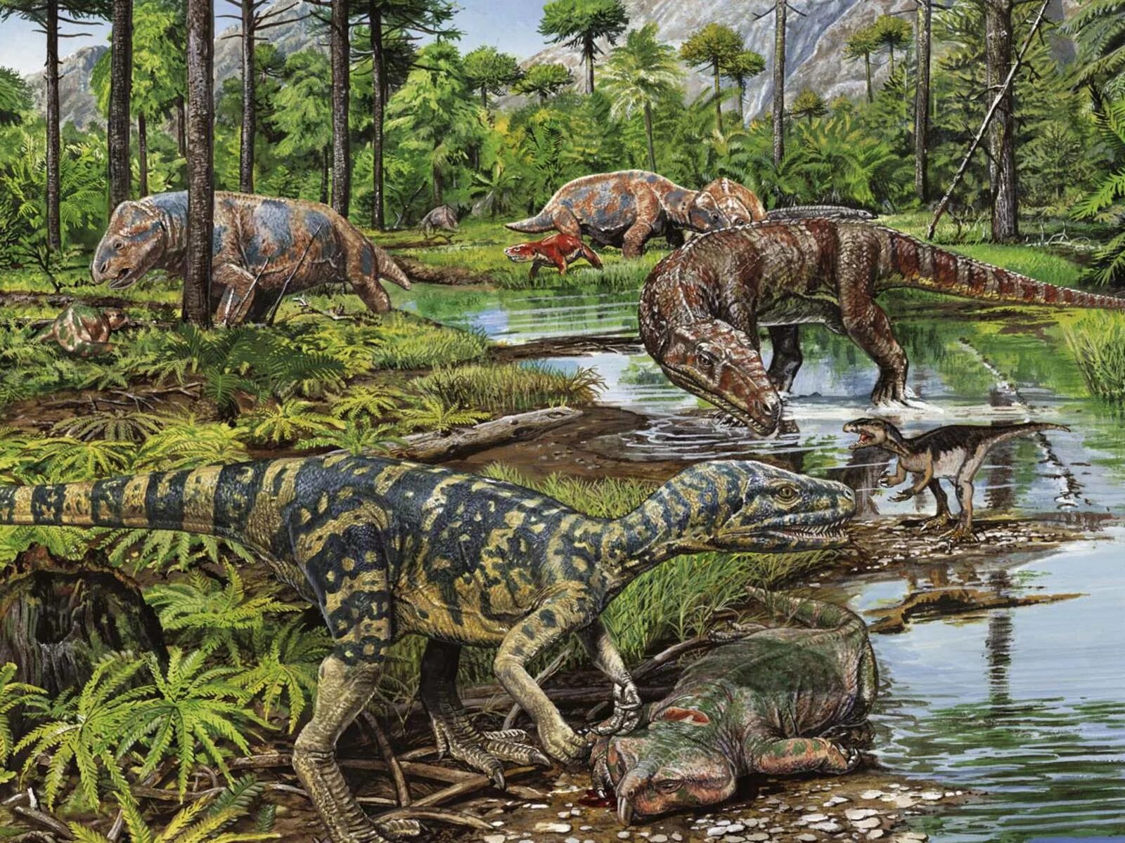 Мезозойские динозавры. Триасовый период Триас. Динозавры Триасового периода. Триасовый период мезозойской эры животные. Мезозойская Эра Триасовый Юрский.