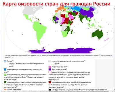 У каких стран безвизовый режим с россией