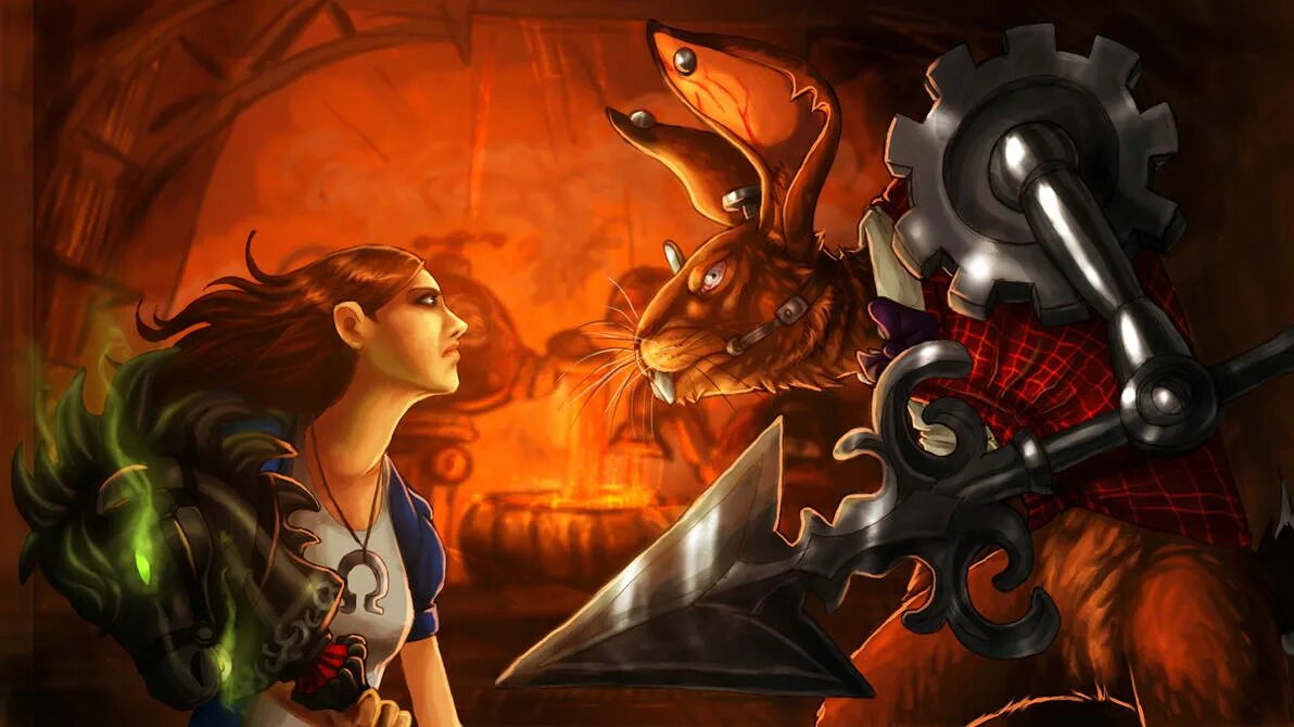 Алиса батл. Alice madness returns алиса и кролик.