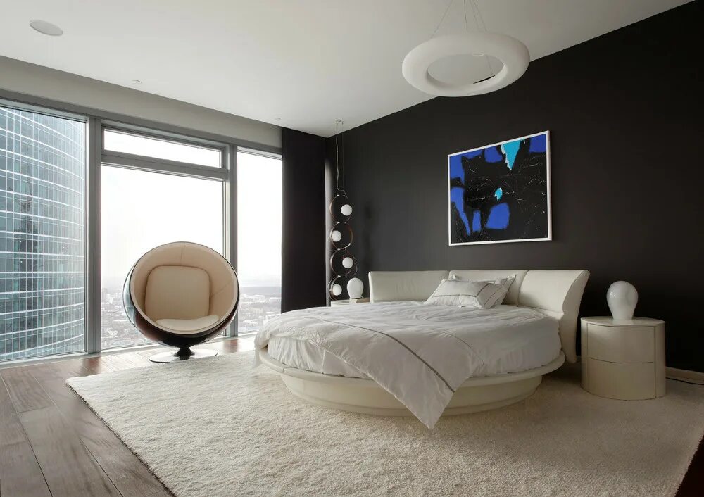 Ламинат под дерево в интерьере спальни. Красивая комната. Контемпорари стиль в интерьере. Освещение минимализм в интерьере. Стильная спальня.