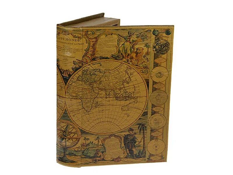 26 век. Фолиант 17 века. Обложка книги с картой.