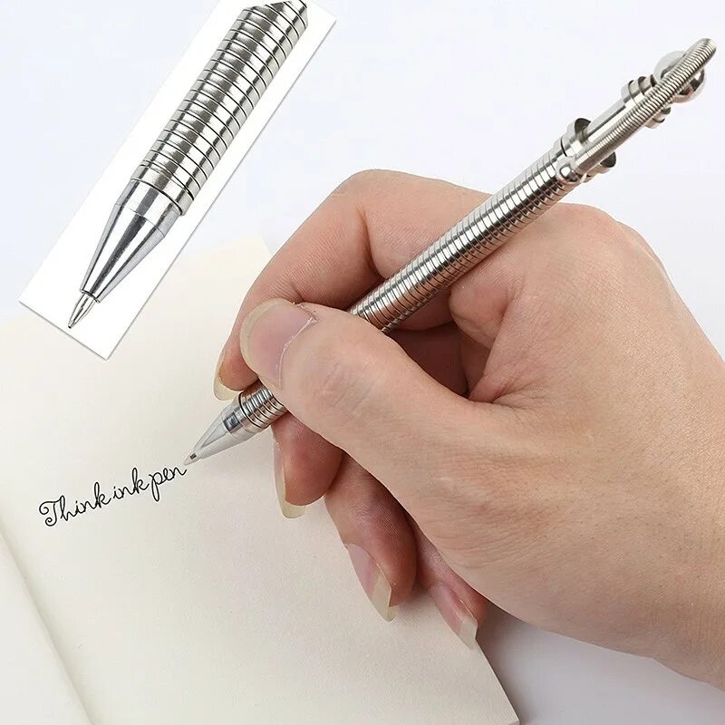 Ручка think Ink Pen. Антистрессовая ручка. Ручка на пружине. Авторучка с кнопкой.