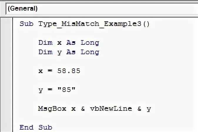Type mismatch