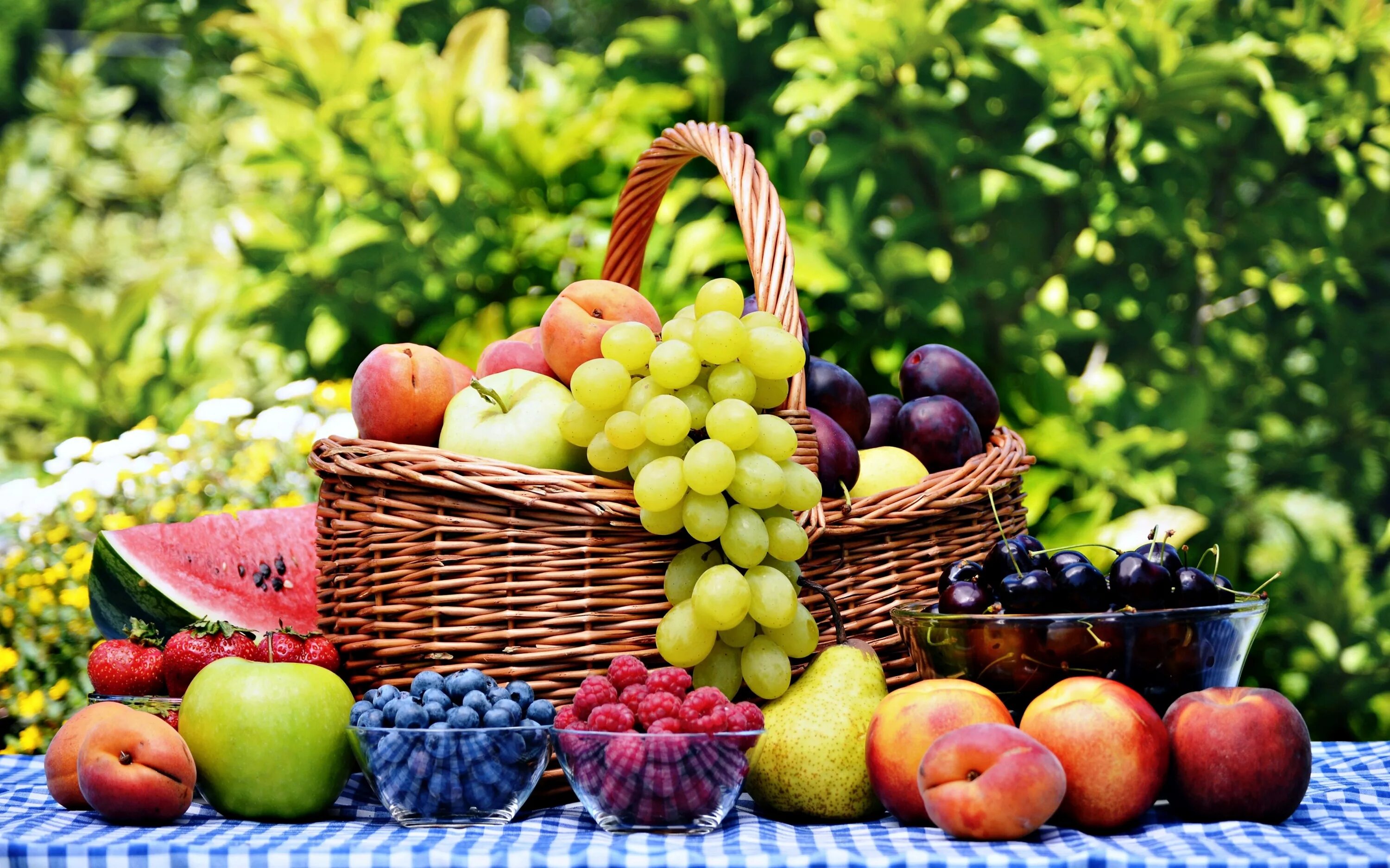 Лето время фруктов. Летние фрукты. Фрукты и ягоды. Летние овощи и фрукты. Корзинка с фруктами на природе.