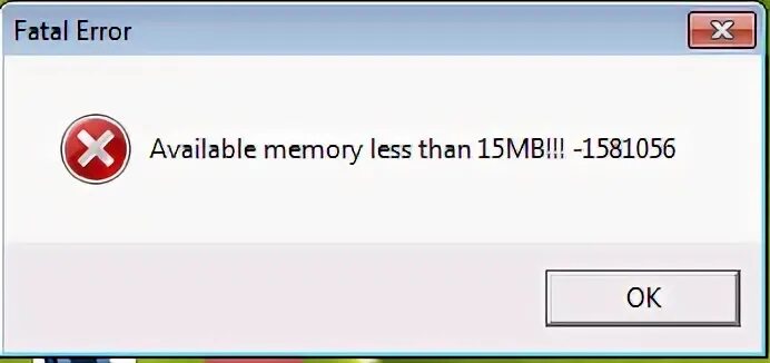 Game memory error. Memory error.