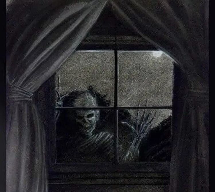 монстр за окном. человек за окном. монстр за окном. страшные прятки в темноте. монстр за окном.