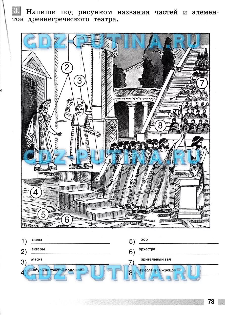 Уколова рабочая тетрадь 5 класс. Названия частей и элементов древнегреческого театра 5 класс. Напишите названия частей и элементов древнегреческого театра. Напишитенащвание частей и элементов в древнегреческом театре. Гдз по истории 5 класс рабочая тетрадь Уколова.