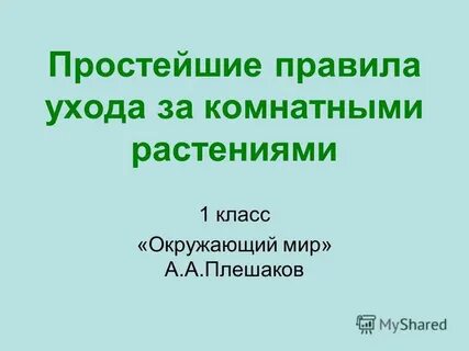 Комнатные растения презентация плешаков