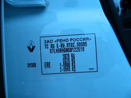 Рено дастер вин номер