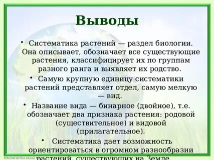 Систематические определения биология
