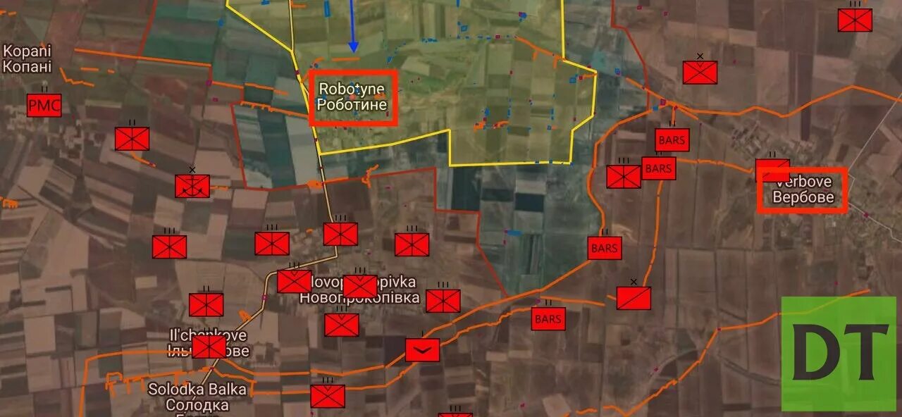 Н п работино. Линия обороны в Запорожской области. Карта фронта Работино. Вербовое и Работино на карте боевых. Вербовое Запорожская область на карте.