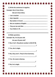 Present simple positive negative questions