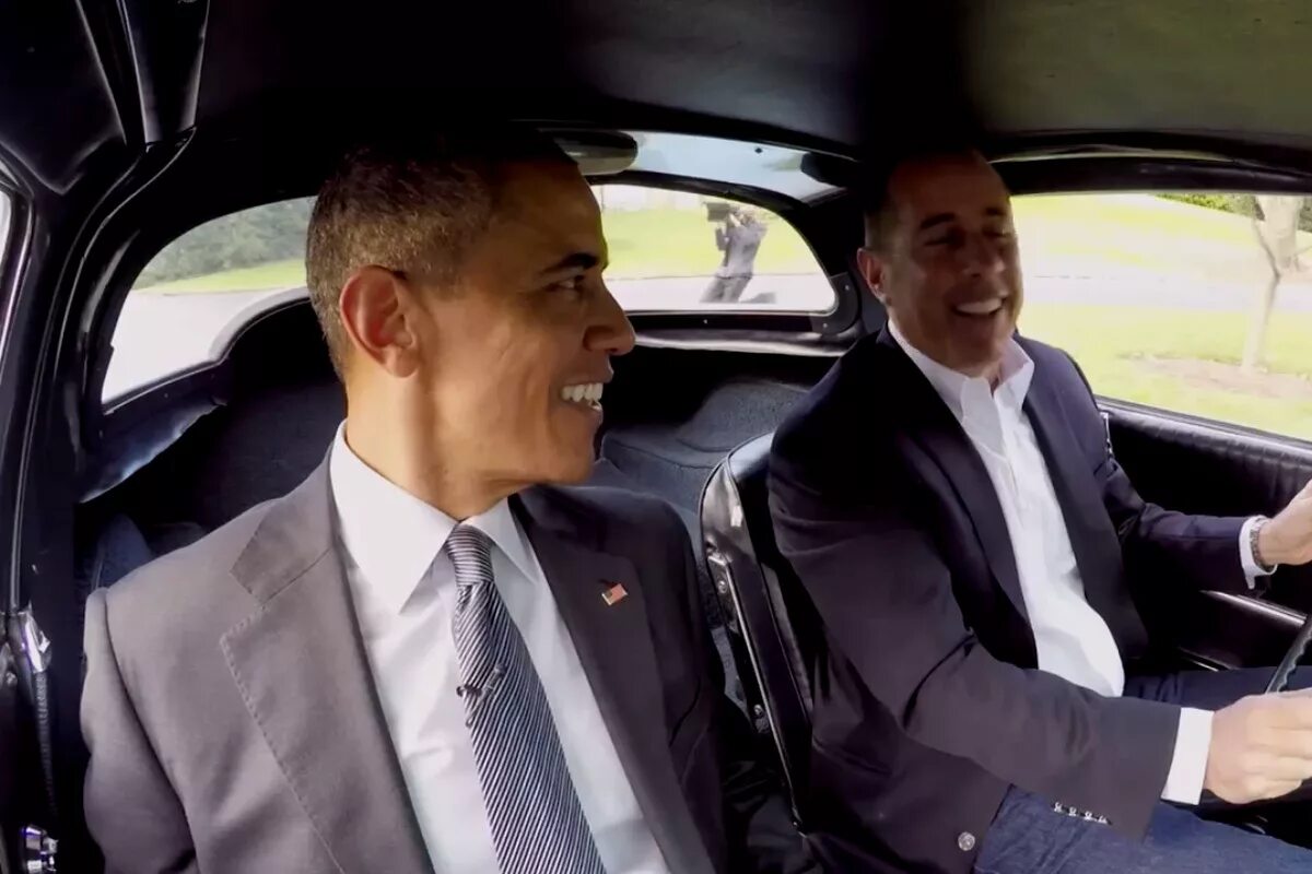 He got of the car. Обама драйв. Comedians in cars getting Coffee. Комедия где Обама учил водить. Obama stop the car.