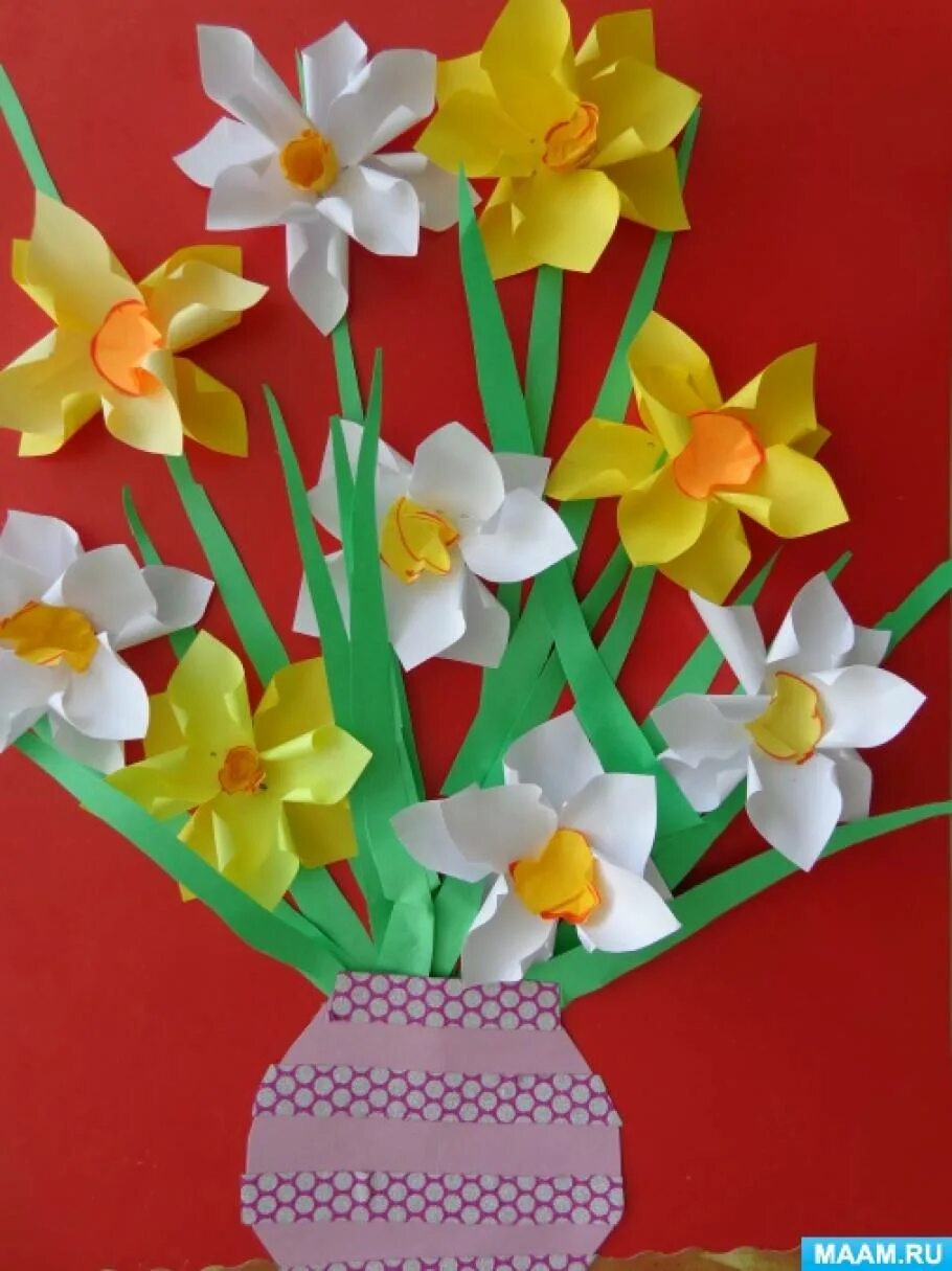 Весеннее оригами. Поделка весенние цветы. Весенние цветы поделки для детей. Поделки в подготовительной группе.
