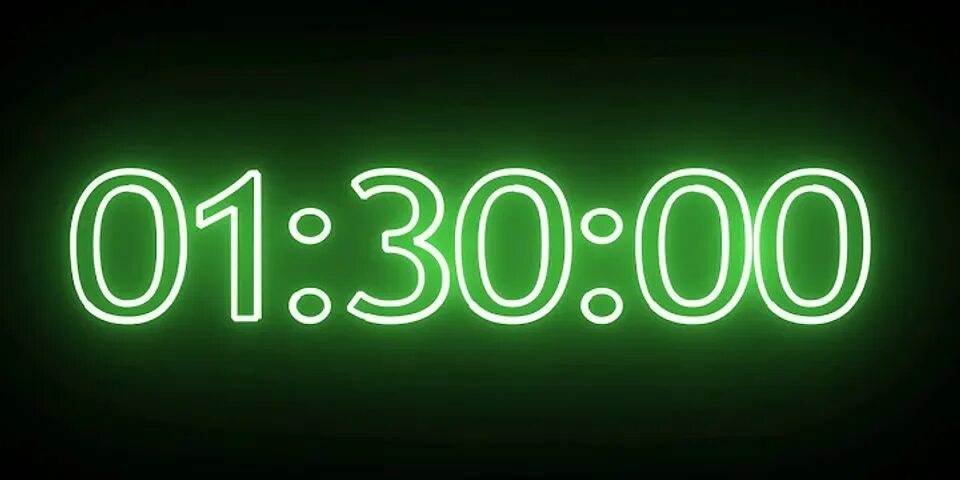 Неоновый таймер. Таймер на 1 час 30 минут. Таймер 90 минут. Таймер 2 часа.