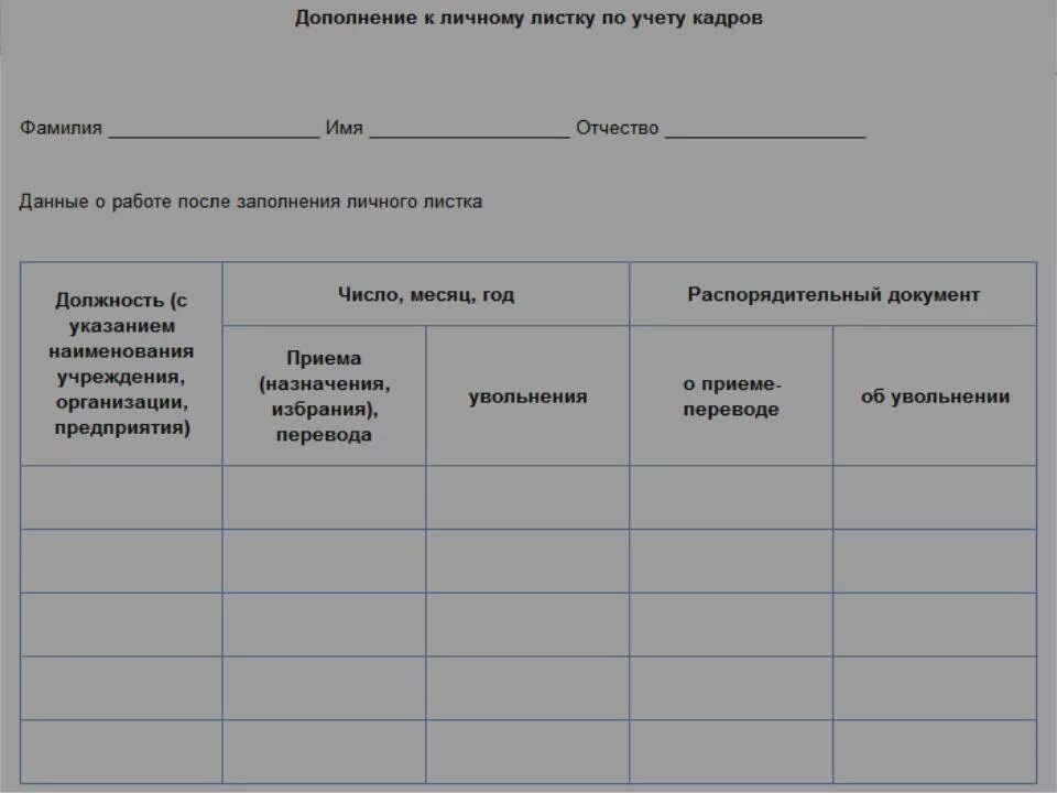 Листок кадров