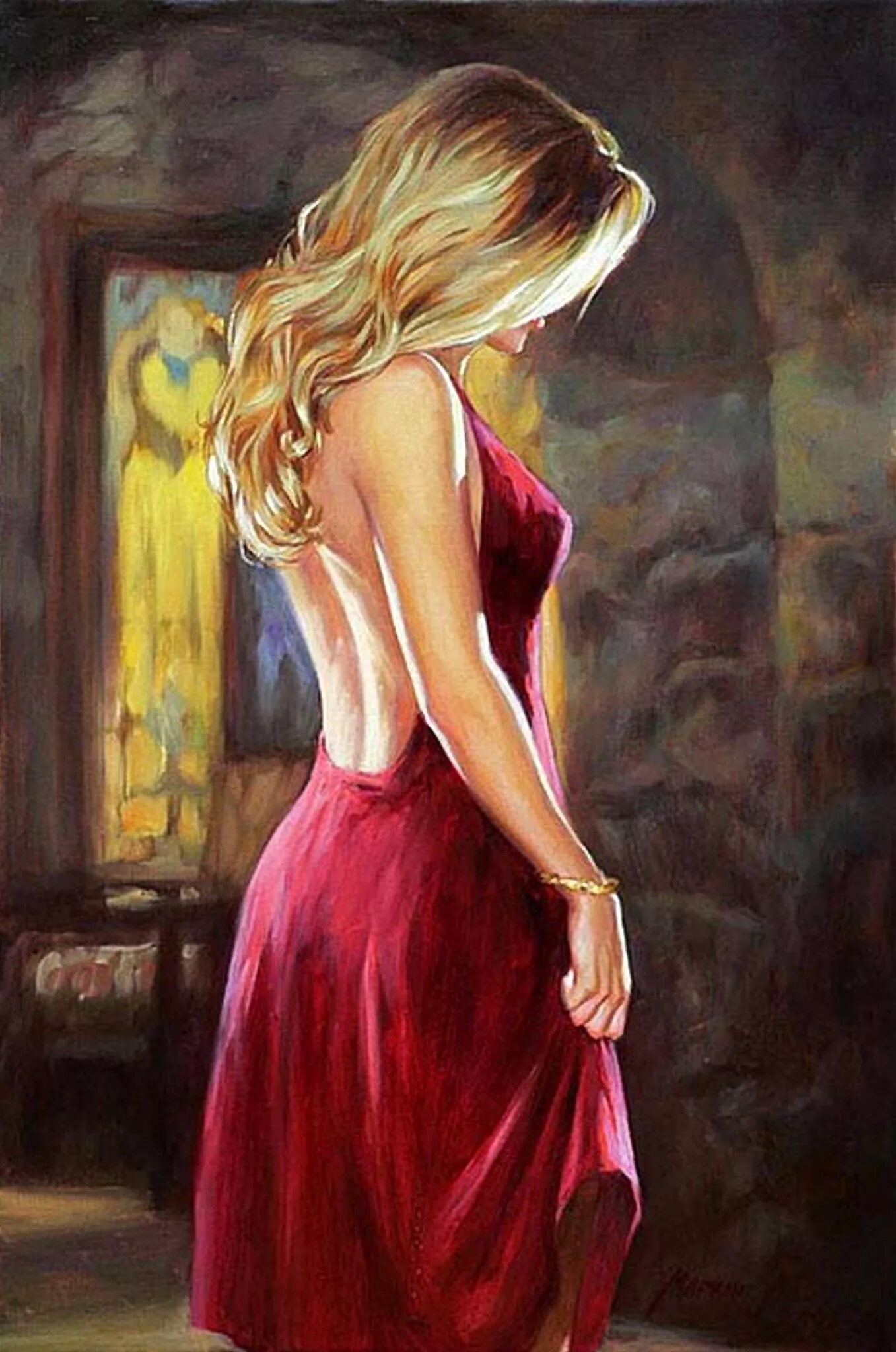 Женщина спиной рисунок. Талантбек Чекиров художник.