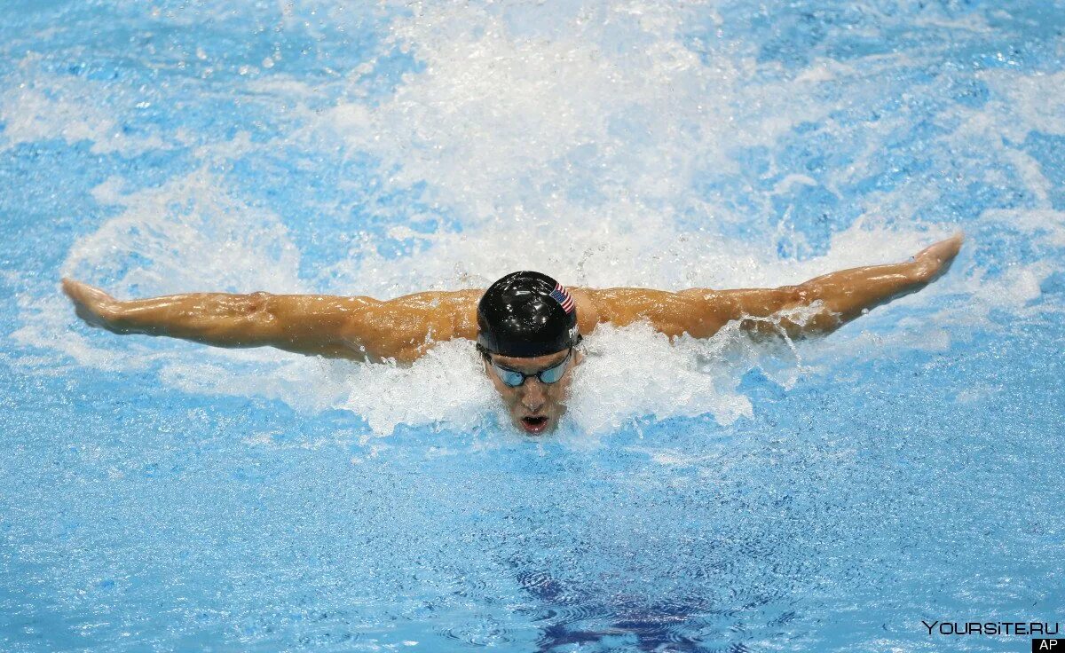 Олимпийские пловцы. Пловец в бассейне.