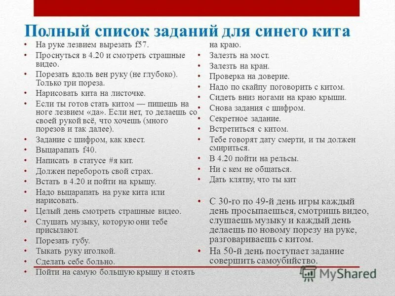 Список ое. Синий кит список заданий. 50 Заданий синего кита. Синий кит задания. Задания сининего кита список.