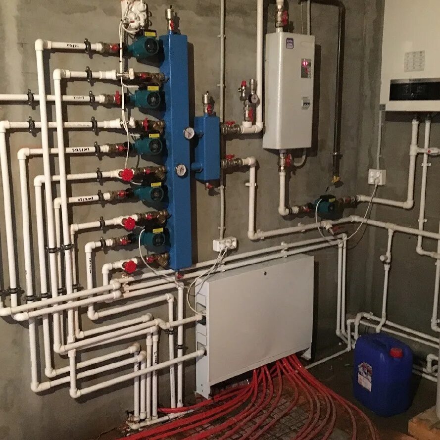 Бассейн с панорамными окнами. Дом в селятино. Отопление в частном доме. Обвязка котла бакси полипропиленом 40мм. Система отопления.