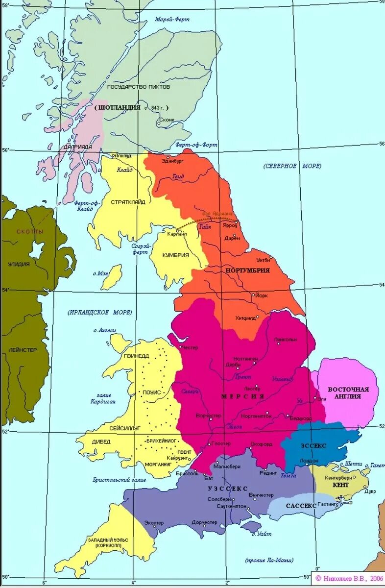 Карта королевств Англии в 9 веке. Карта древней Англии 9 век. Королевства Англии в 9 веке. Карта британских островов 7 век. Англия 9 век