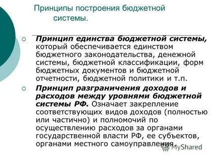 Единство бюджетной системы