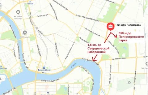 Карта полюстровского проспекта