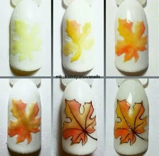 Осенние листья на ногтях (56 фото)