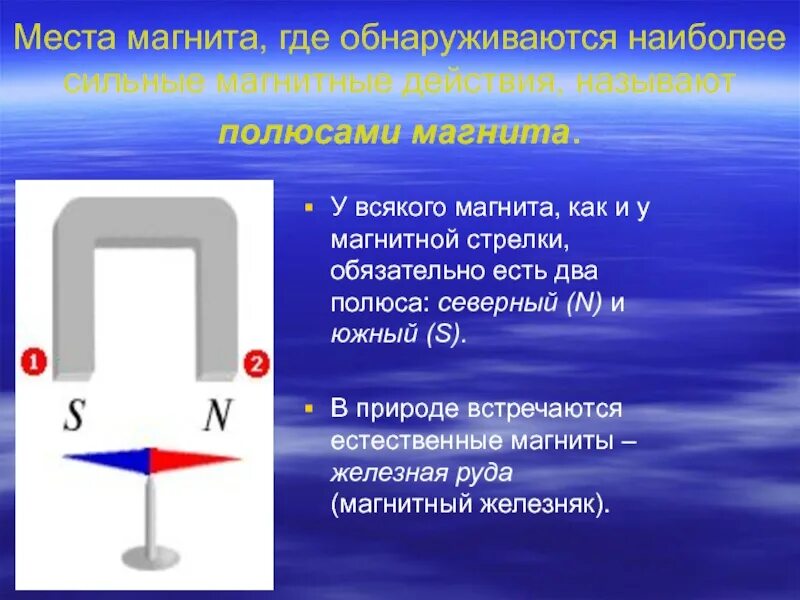 Магнитное действие наиболее сильно проявляются. Полюса магнитов и магнитной стрелки. Магнит полюса магнита. Постоянный магнит и магнитные стрелки. Два полюса магнита.