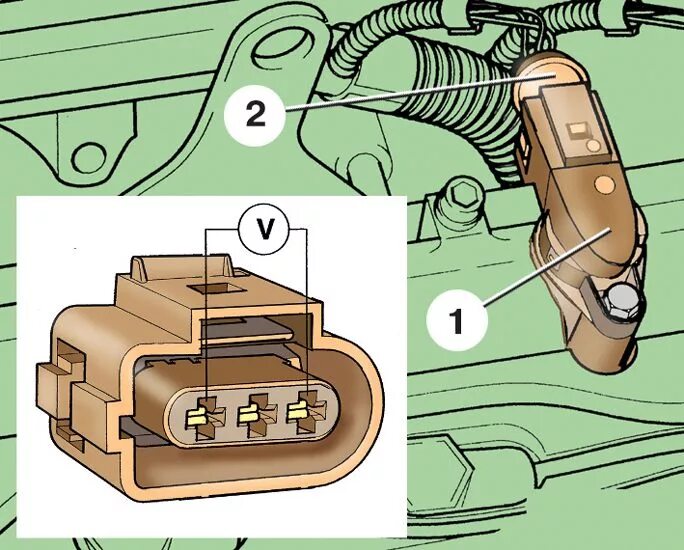 Camshaft position sensor for 1.4L engines. 55 and 74 kW of Skoda Fabia 2002 - 20