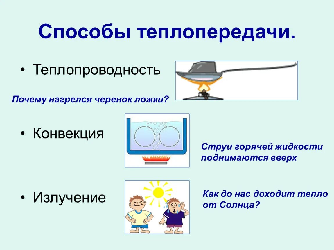 Способы конвекции. Способы теплопереноса: теплопроводность,. Способ передачи теплопроводности. Физика 8 класс таблица теплопроводность конвекция излучение. Теплообмен конвекция излучение теплопроводность.