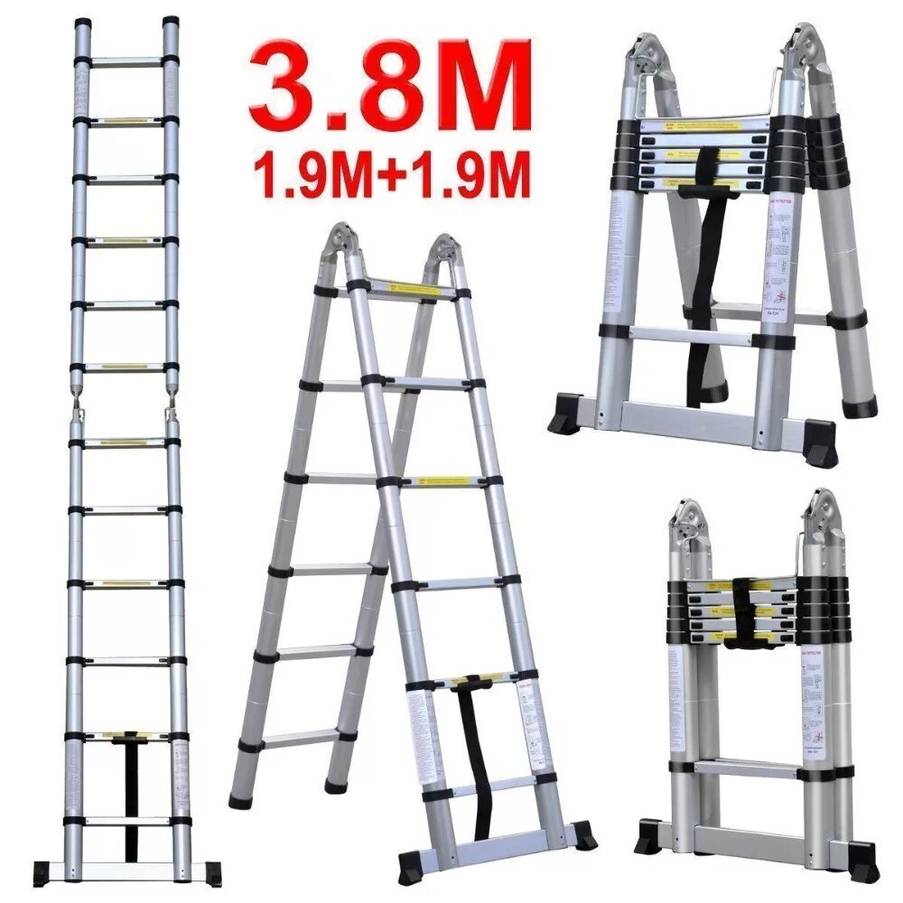 Лестница алюминиевая 10 метров купить. Телескопическая лестница-стремянка WG-601-440a 4.4. Лестница телескопическая алюминиевая huw5046. Телескопическая лестница-стремянка WG-601-380a 3.8. Телескопическая лестница: многофункциональная,складная 2,2+2,2 м (4,4 м).