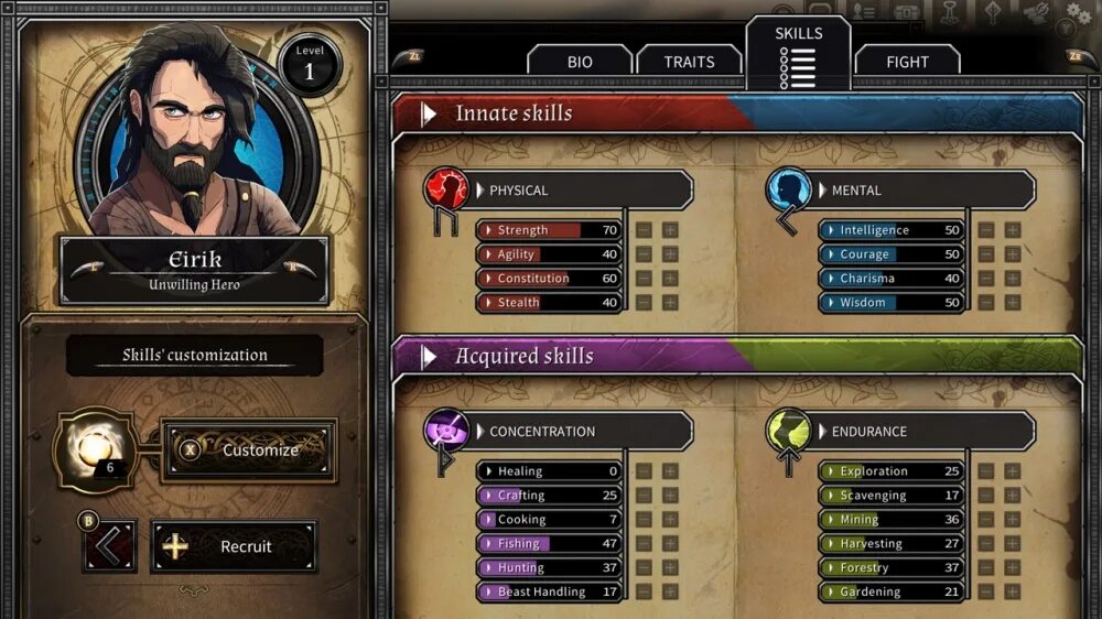Custom skills