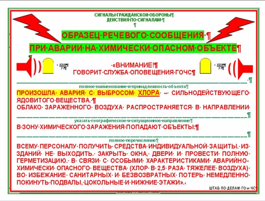 В случае оповещения об аварии. При аварии на химически опасном объекте. Речевое оповещение при аварии на химически опасном объекте. Речевое сообщение при авариях примеры. Речевое сообщение ЧС примеры.