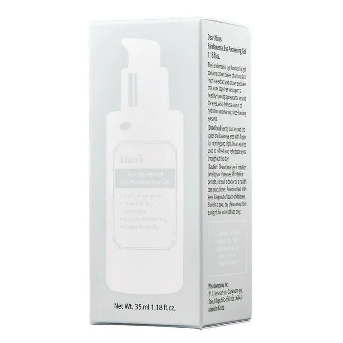 Klairs fundamental. Dear, klairs гель для век с зеленым чаем и пептидами - fundamental eye awakening gel, 35мл. dear, klairs fundamental eye awakening gel 35 мл.. гель вокруг глаз с кофеином и пептидами klairs fundamental eye awakening gel 35ml, dear, klairs. klairs eye awakening gel.